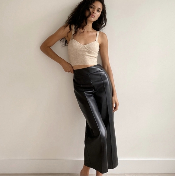 NWT WILFRED Sicily Set Cardigan Bustier Tank Top Heather Tannin Aritzia - Picture 6 of 15